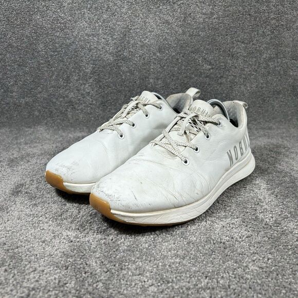NoBull Golf Men\'s Size 10.5 White Leather Reflective Spikeless Shoes Used main image 7